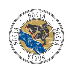Nokia city postal rubber stamp