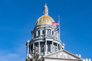Fototapeta na wymiar Dome of the Colorado State Capitol Building in Denver