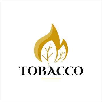 tobacco logo leaf flame symbol flat illustration for business and industry graphic design template element ideas