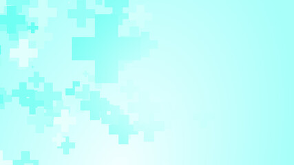 Abstract medical health blue cross pattern background.
