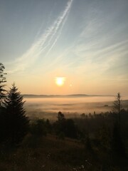 sunset over the river
