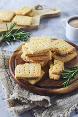 Rosemary Shortcake Cookies and cup of coffee