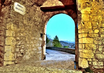 view of the old medieval village of Labro in the city of Rieti, Lazio, Italy