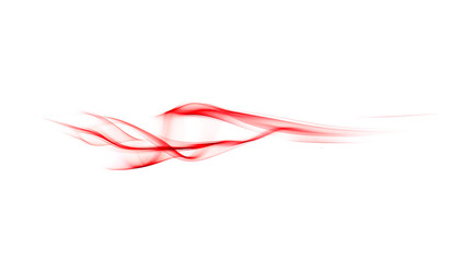 swirling movement of red smoke group, abstract line Isolated on white background