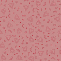 pattern of hearts and figures of red and pink © Виктория Самолет