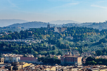 Fototapeta na wymiar view of the city of town umbria country, florence