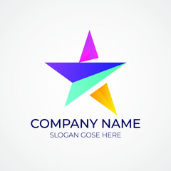Obraz premium Modern abstract star logo । colorful star mark