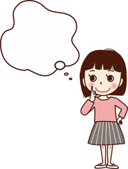 何かを考える若い女性。