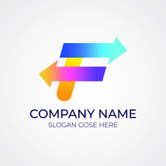 Modern abstract minimal f logo । f letter mark