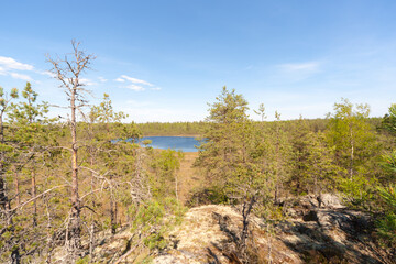 landscape with lake and rocks