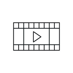 Cinefilm linear icon. Cinema. Thin line customizable illustration. Contour symbol. Vector isolated outline drawing. Editable stroke