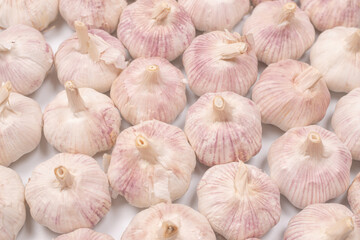 Group of garlic isolated on a white background.