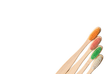 Bamboo toothbrush isolated on a white background.