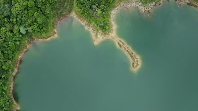 Amazing View Of The Danao Lake Crater In The Philippines - Aerial Shot