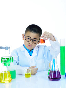 Young Asian scientist working in research laboratory