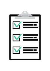 Checklist on a white background. Flat vector.