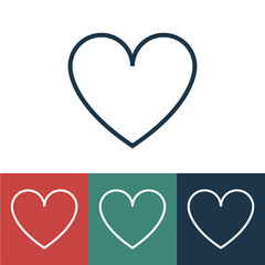 Linear vector icon with heart