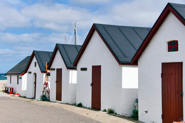 Fototapeta na wymiar Houses on the north sea coast in Denmark