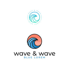 Wave logo set. Ocean or sea wave on white - 433274684
