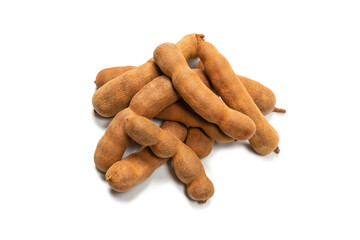 Sweet tamarind isolated on white background.