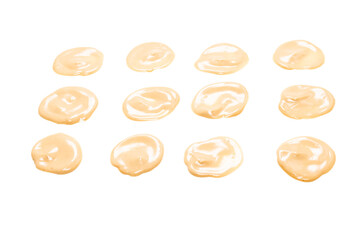 Mushroom sauce splashes isolated on white background.