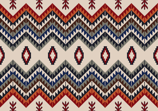 Navajo tribal vector seamless pattern. Native Indian ornament. Ethnic South Western decor style. Mexican rug.
