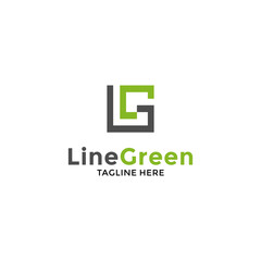 Abstract of Line Green Logo Design Template