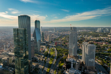 Fototapeta na wymiar Istanbul business district aerial view