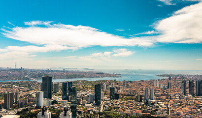 Istanbul business district aerial view
