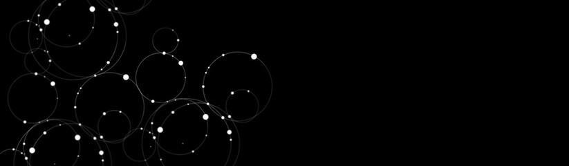 Abstract element with connected lines and dots.