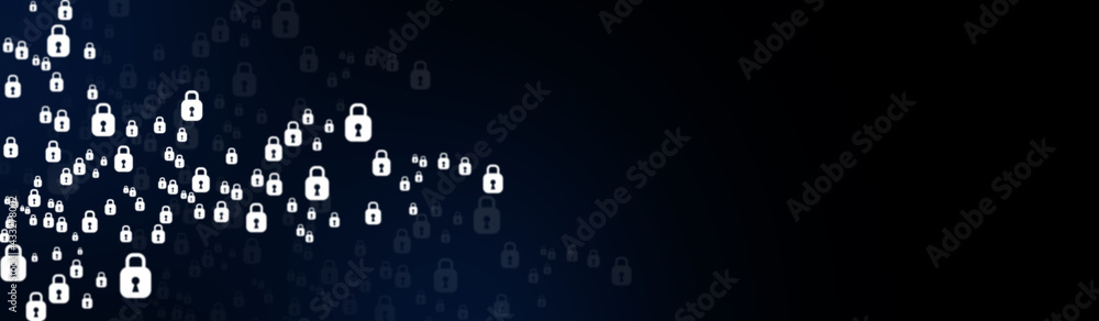 Poster data security concept. data protection and safe work.
