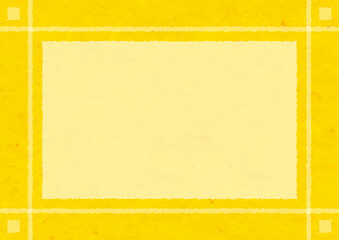 黄色の和紙風の背景枠素材