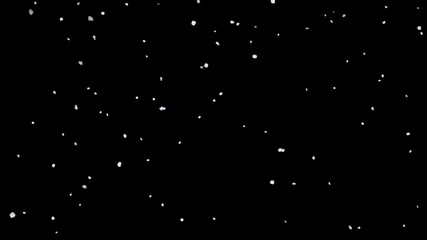 Snow white particles flying off