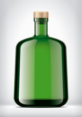 Color Glass Bottle with Cork on background. 