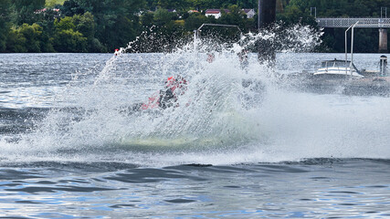 Obraz premium motor boat on the water