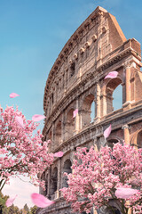 The Colosseum in spring, the most famous monument in Rome.