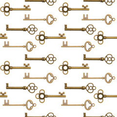 Gold keys background that is seamless