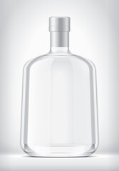 Glass Bottle with Foil on background. 