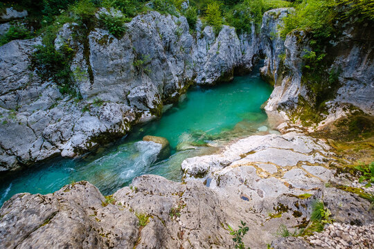 The great Soca gorge in Slovenia