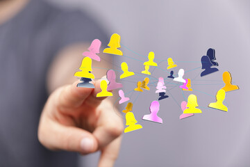 videoconference group of people talking in social network