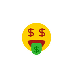 Money emoji icon. Clipart image isolated on white background