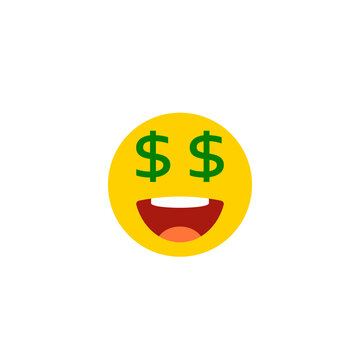Money emoji icon. Clipart image isolated on white background