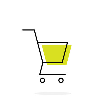 Shopping cart logo icon. Clipart image isolated on white background