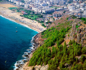 Fototapeta premium Blick Auf Kleopetra Strand Alanya, Türkei