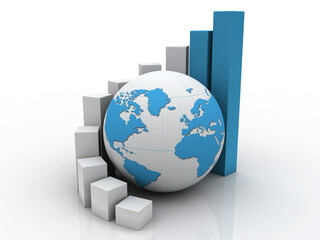 3d rendering Stock market online business concept. business Graph 
