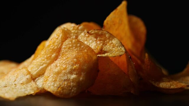 fresh crisps in a close up