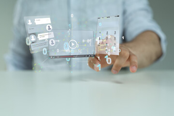 media develop interface web application in hand