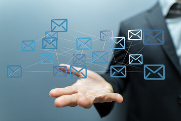 Network Communications with email symbol.