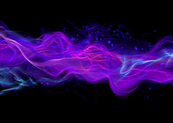 Abstract vibrant purple wave pattern on black background