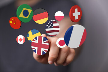 Global communication, international messaging and translation concept